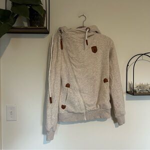 Wanakome Athena Heather Oatmeal Full-Zip Hoodie Size XS